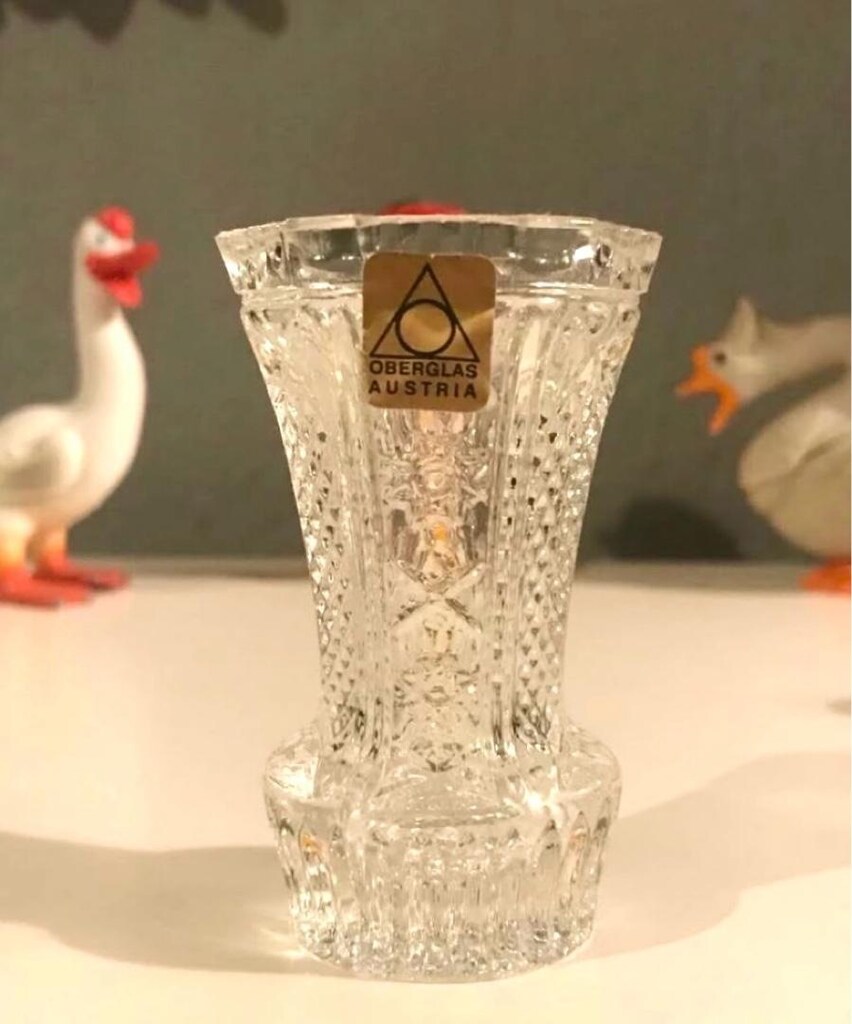 AVUSTURYA ETİKETİ ÜZERİNDE MİNYATÜR KRİSTAL VAZO - 4