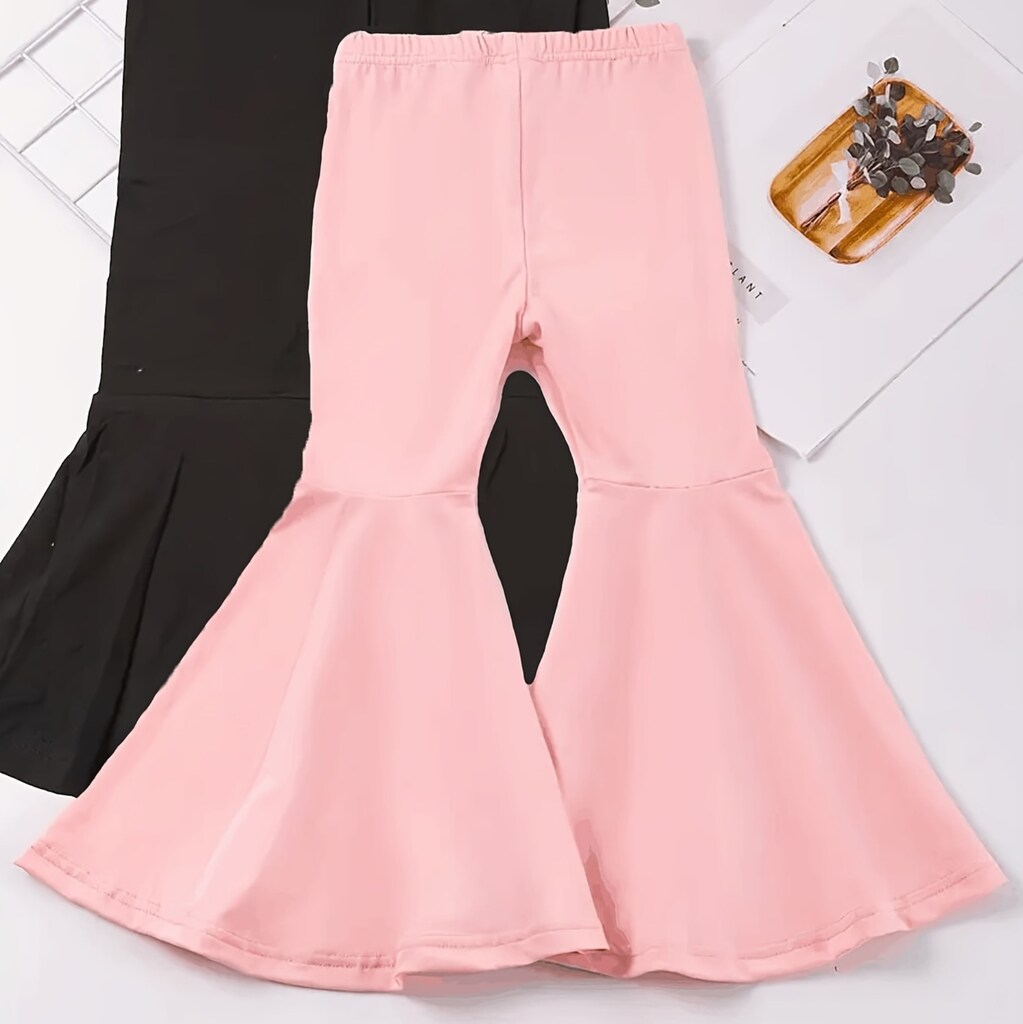 Ç018 Kız Çocuk Alt Kısmı Genişleyen Paçalı Pantolon - 3