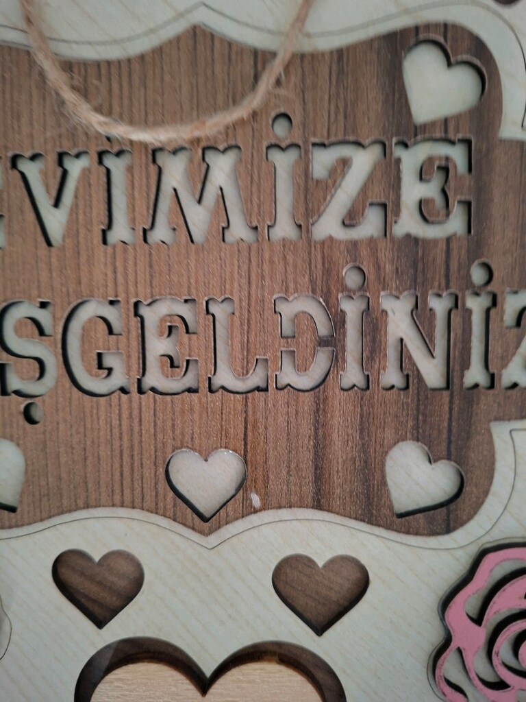 Hoşgeldiniz Ahşap Kapı Süsü - 2