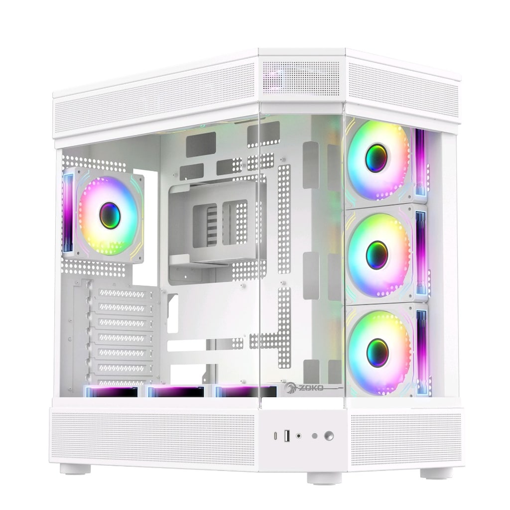 Beyaz, RTX 4070Tİ SÜPER r7 9700x OYUNCU KASASI rgb + Asus monitör 2k - 3