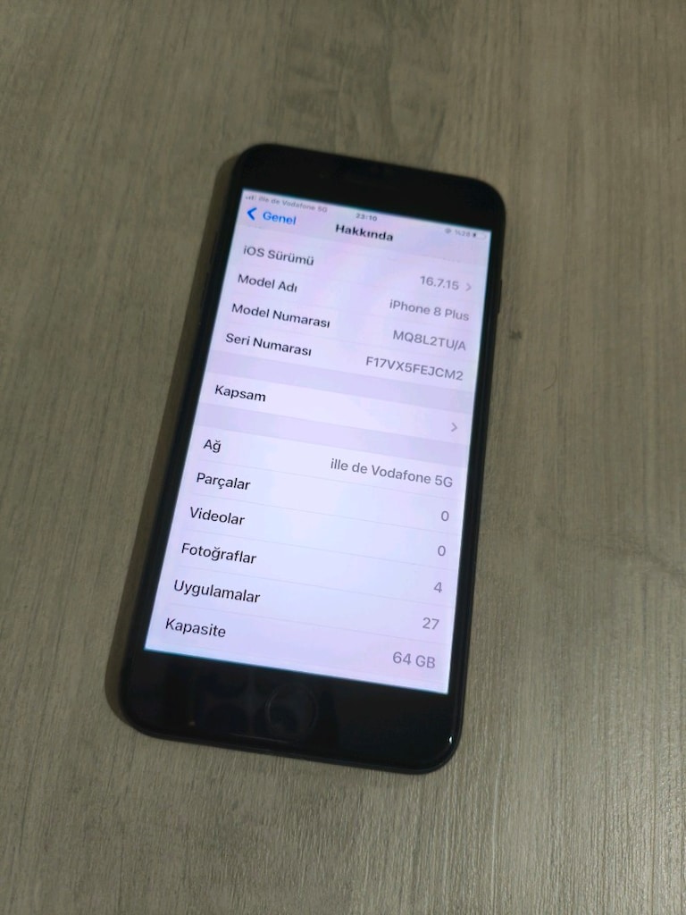 İPHONE 8 PLUS 64 GB PİL100 EN UFAK ÇİZİK VURUK YOK TERTEMİZ TAKAS YOK - 9