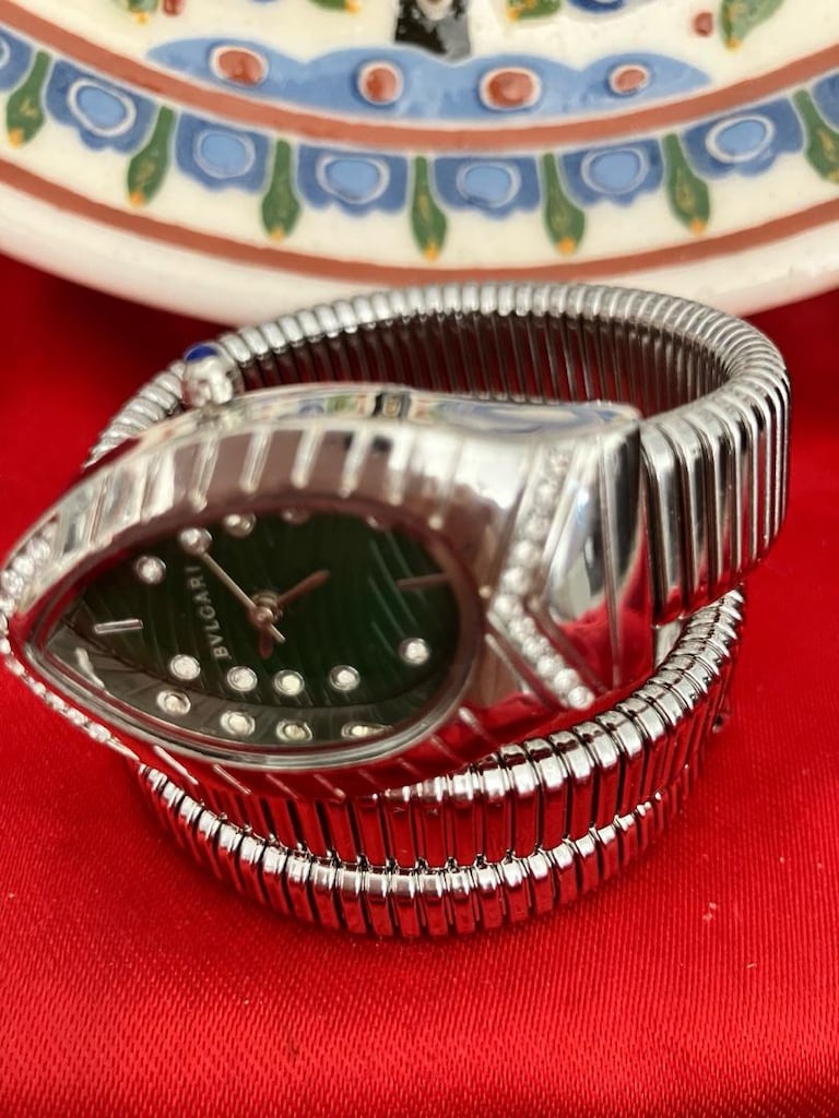 Bvlgari Yeşil Taşlı yılan kordon İnce Saat… - 7