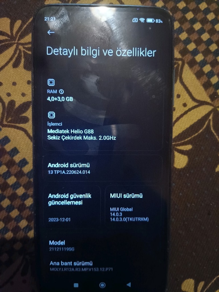 redmi 10 2022 Tr 4+3/128 - 5
