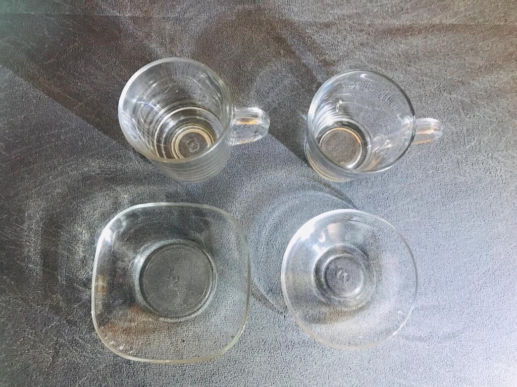 2 Adet Çay Bardağı-2 Adet Bardak Altlığı - 5