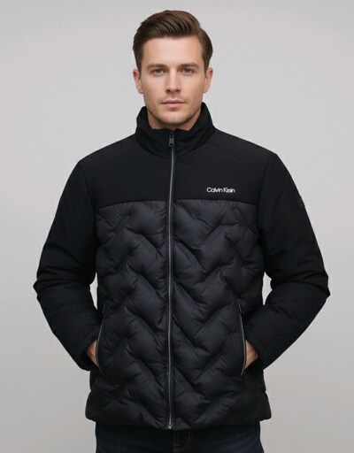 #Calvin Klein erkek siyah şişme mont