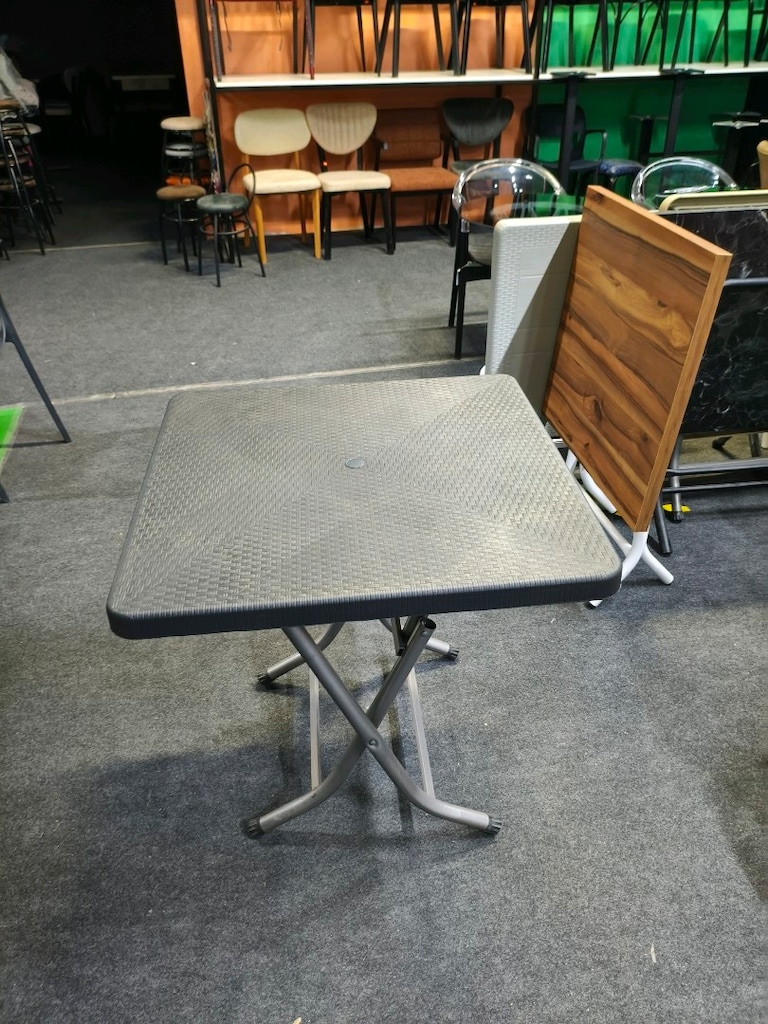 80×80 Rattan Katlanır Masa Metal Ayak Dahil - 2