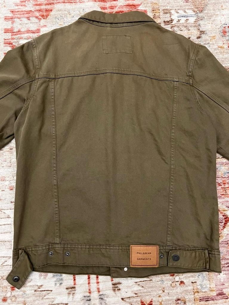 Pull&Bear orijinal haki renk erkek kot ceket. - 3