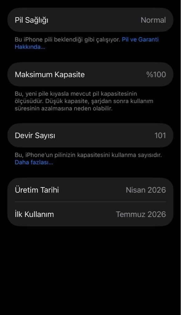 iphone 16 21 ay garantili pil 100 - 2