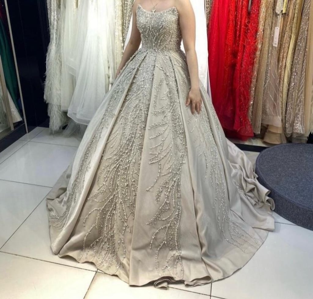 Özel Dikim Prenses Model Taş-Altın Rengi Nişanlık - 8