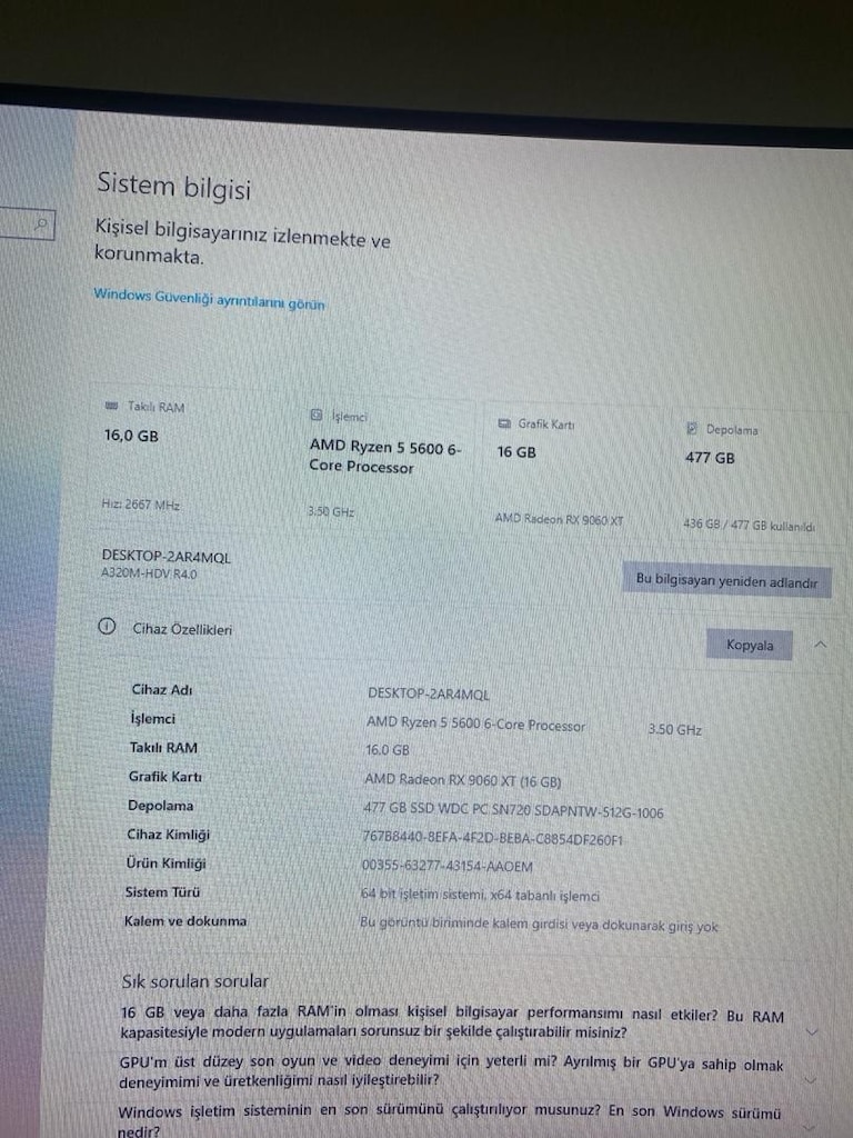 Hazır sistem garantili oyuncu bilgisayarı sistemi - 9