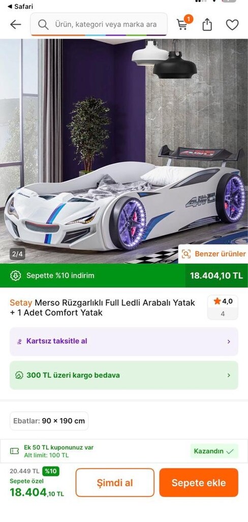 Setay mobilya full ledli arabalı yatak - 2
