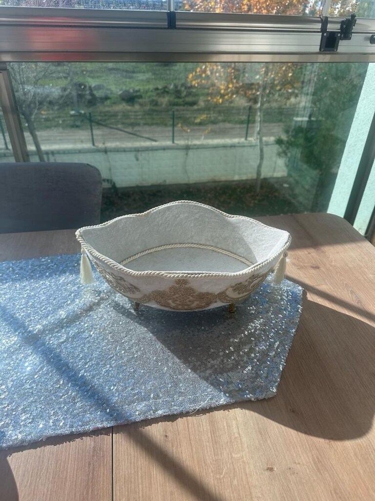 Ayaklı Kadife Sepet - 6