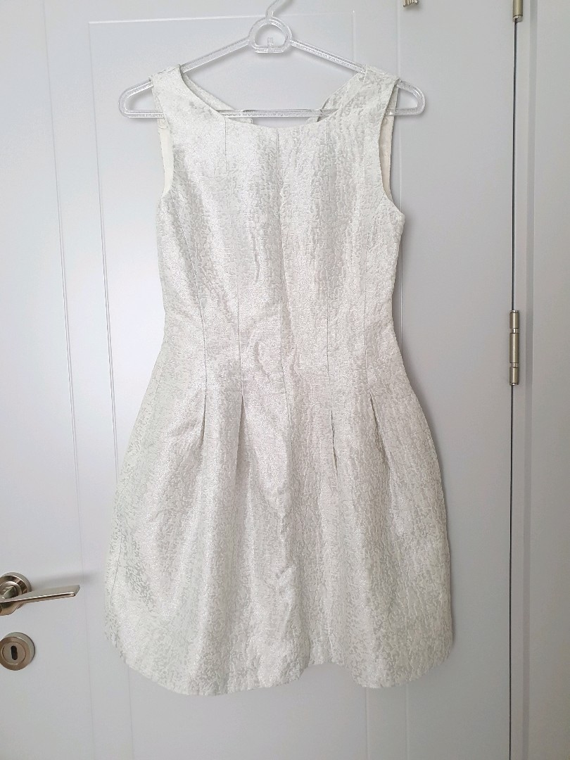 Zara Kolsuz Midi gümüş jakarlı Abiye Elbise - 2