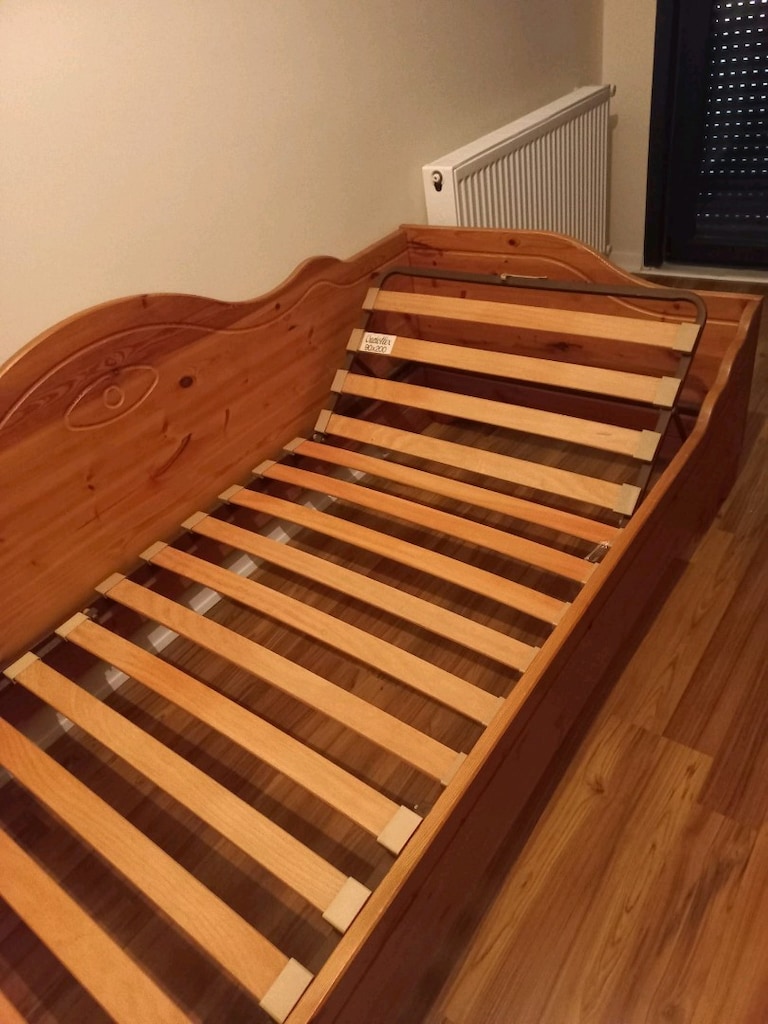 90x200 Masif Çam Tek Kişilik Karyola + Varioflex Lattoflex Baza - 2