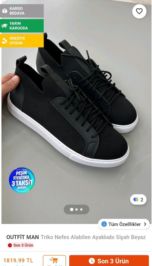 OUTFIT MAN Triko nefes alan ayakkabı 40 sıfır sayılır - 4