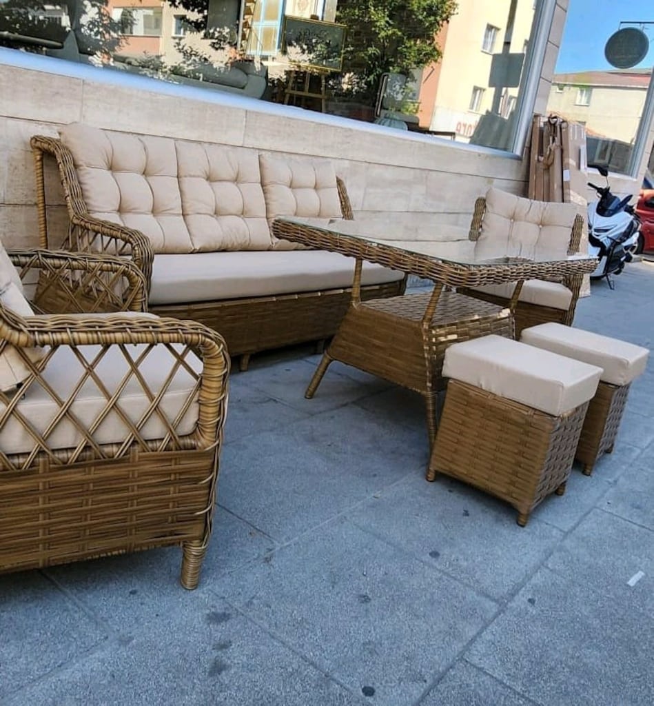 rattan koltuk takımı, bahçe balkon mobilyasi, - 4