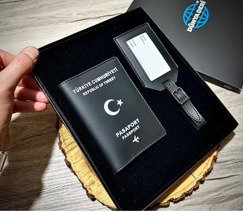 Pasaport Kılıfı, Pasaport Kabı Cüzdanı, Bagaj Valiz Etiketi 2’li Set - 5