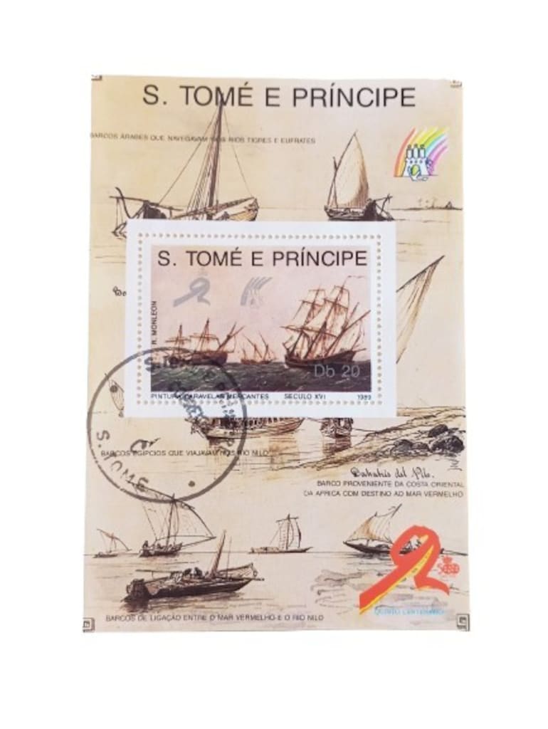 1989 São Tomé ve Príncipe – 16. Yüzyıl Gemileri Blok Pul - 3
