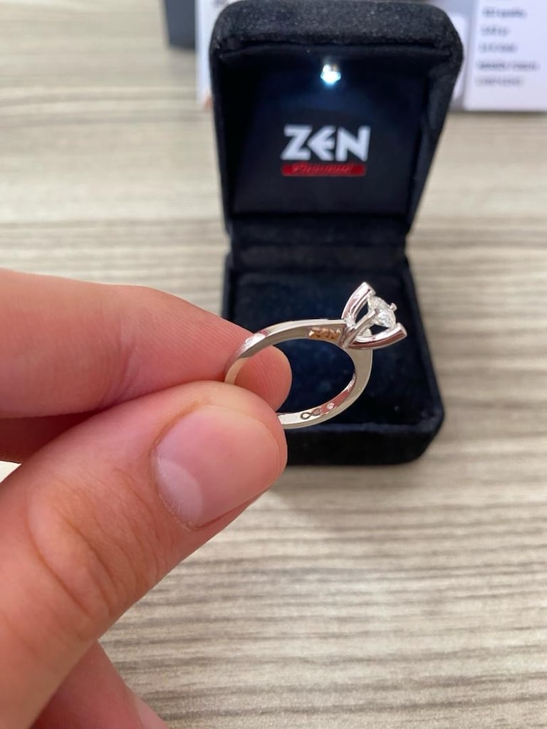 ZEN sıfır 0.40 karat hera tektaş pırlanta yüzük - 9