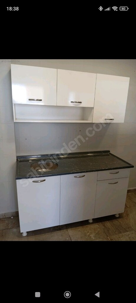 120 cm mutfak dolabı ve paslanmaz çelik evyeli tezgah - 5