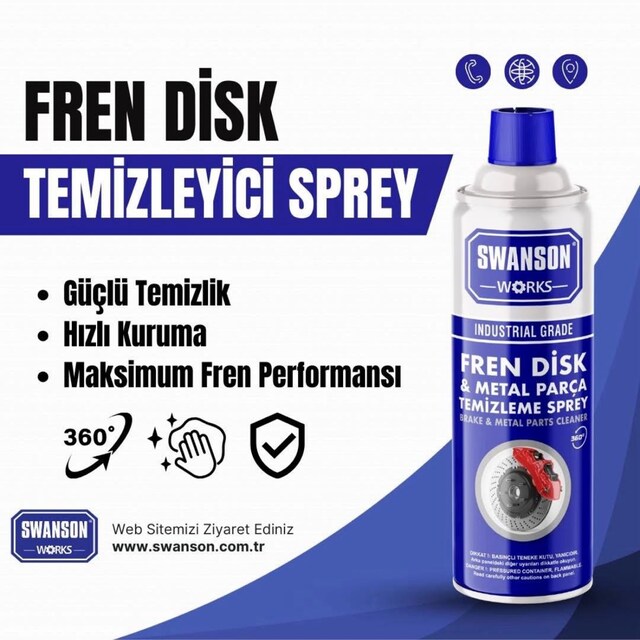 SWANSON WORKS FREN DİSK & PARÇA TEMİZLEME SPREYİ 500ML