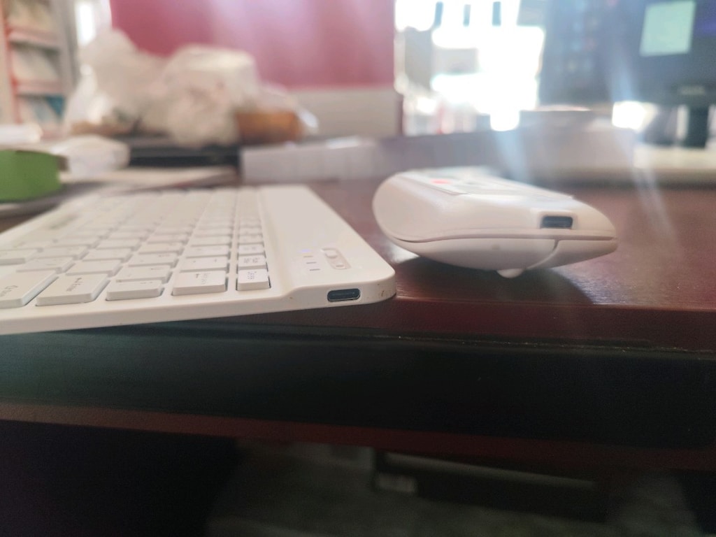 kablosuz klavye mouse Bluetooth ve chip bağlantılı - 6