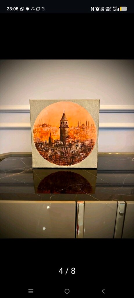 Ressam Fatma Kılıç'tan Akrilik Galata Eseri (Orijinal) - 3