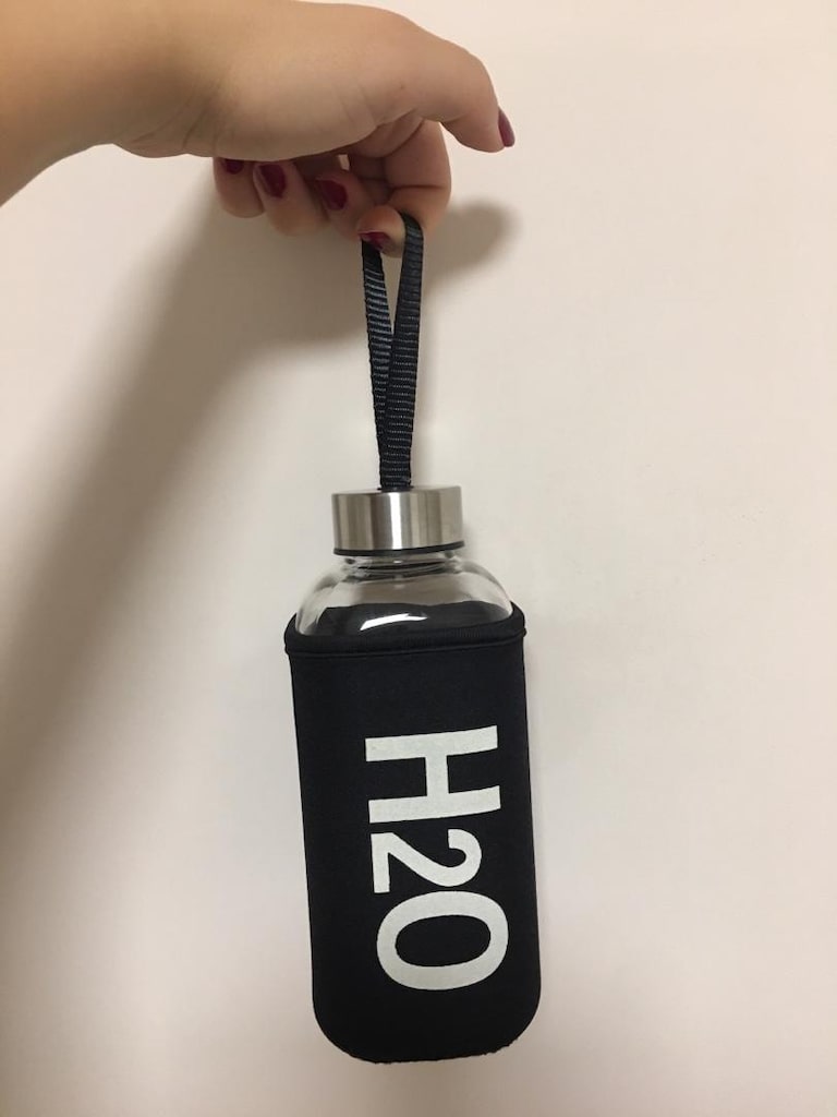 H2O Siyah Kılıflı cam Su Şişesi 500 ml - 8