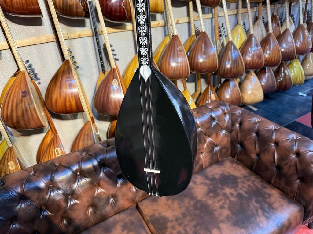TAM PROFESYONEL 41 TEKNE SİYAH İNCİ UZUN SAP SAZ - 4