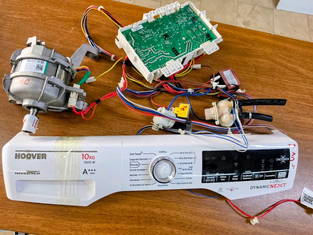 Hoover Dynamic Next 10 kg 1500 Devir Ön Panel + Anakart + Motor + Tesi - 2