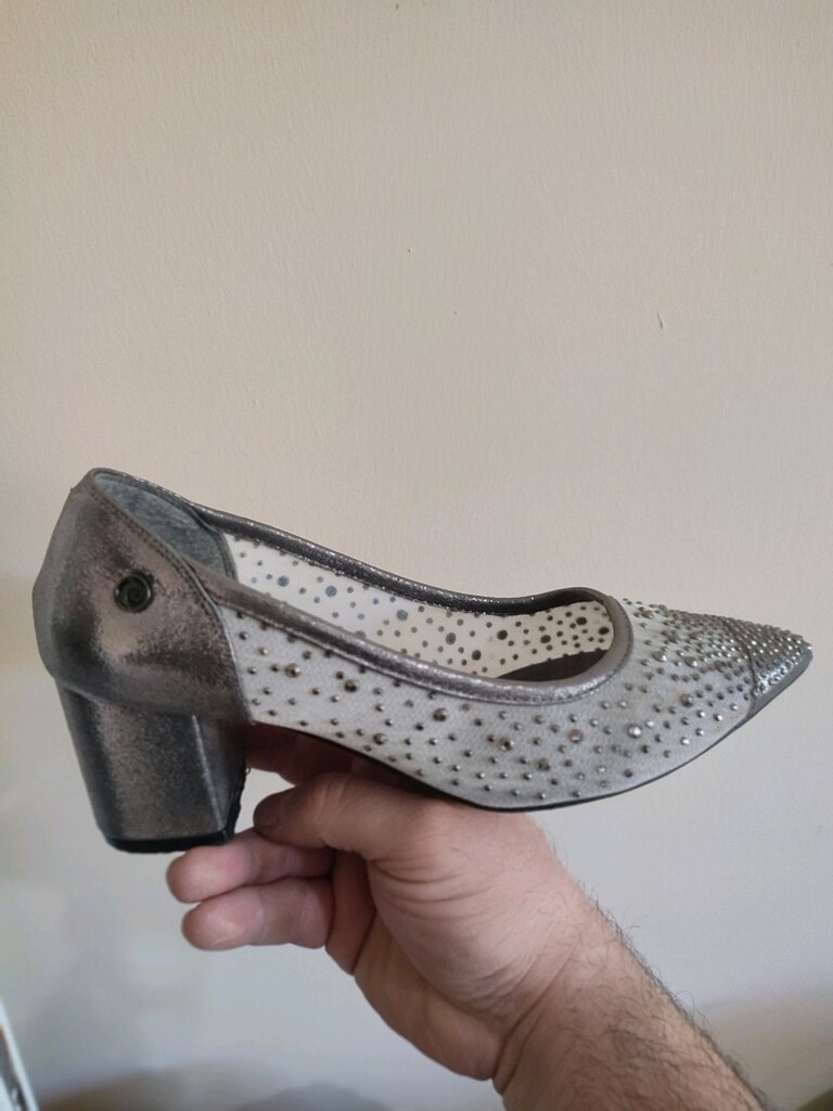 pierre cardin gümüş taşlı abiye ayakkabı - 3