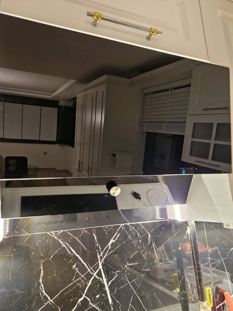 siyah ocak fırın davlumbaz cam 3 lü set