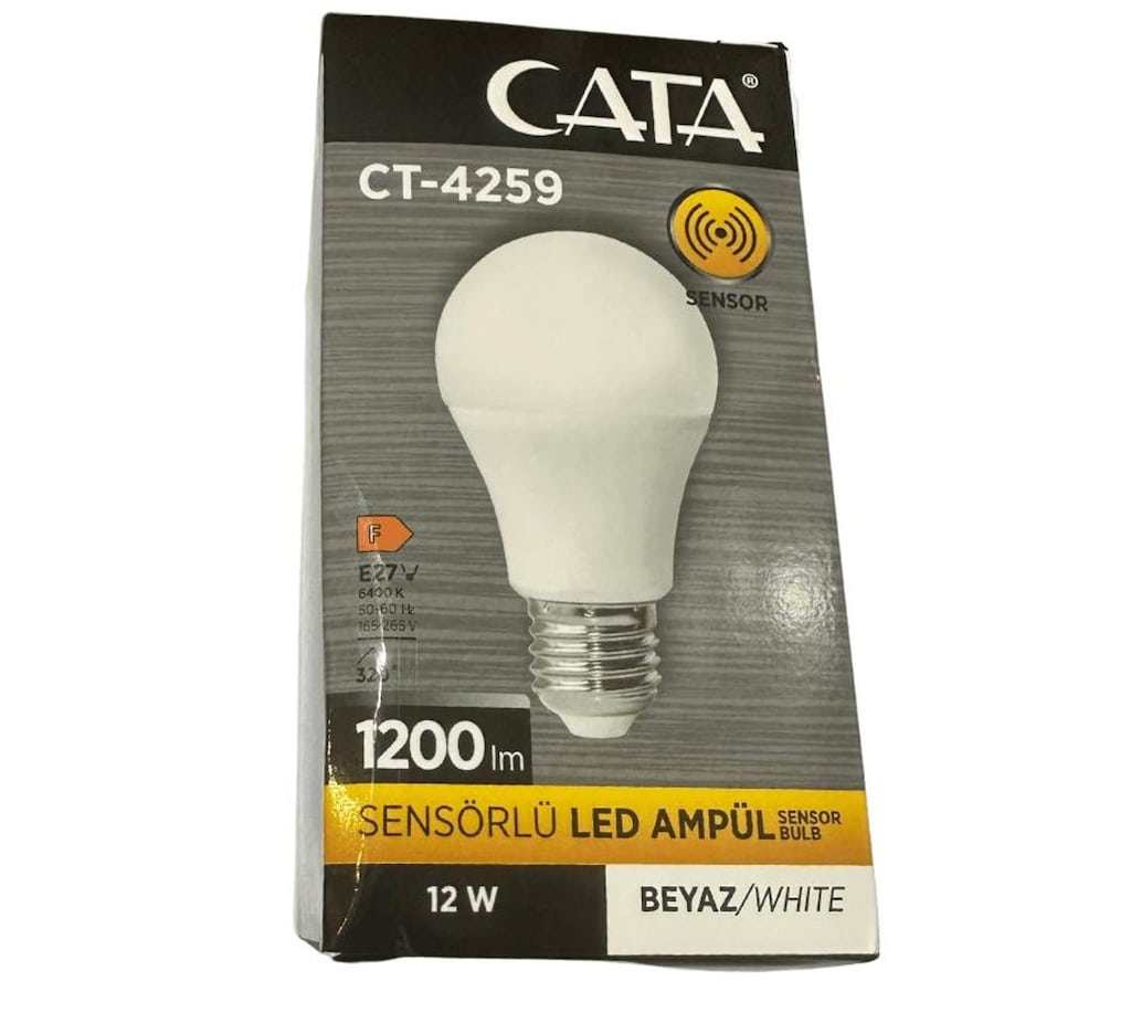 5 ADET Cata CT-4259 12W 6400K (Beyaz Işık) Sensörlü Led Ampul - 3