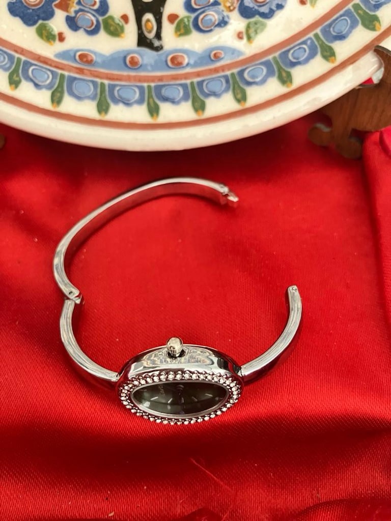 Cartier Yeşil Kadran kelepçe kordon Zarif Kadın Kol Saati - 7