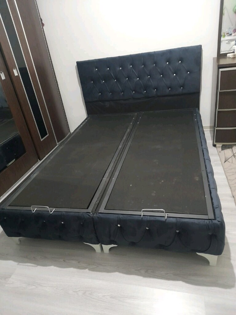 çift kişilik yatak baza başlık 3lü set - 2
