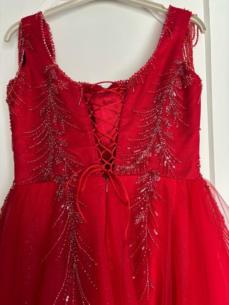 Kırmızı Prenses Model Taşlı Abiye - 6