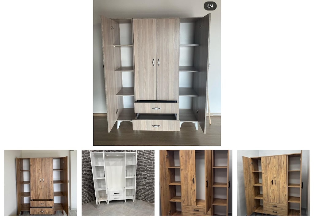 4 kapaklı elbise dolabı aollnrxrlx - 2
