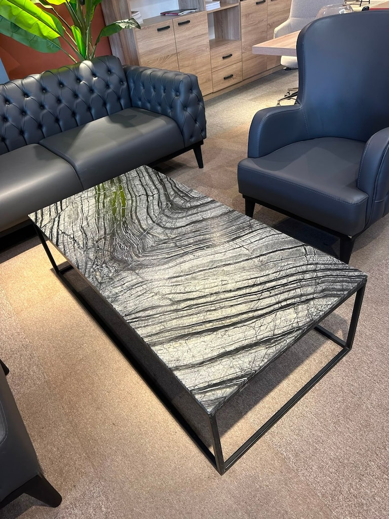 KLAS OFİS ÜSKÜDAR 140x70 SİYAH DESENLİ MERMER SEHPA - 5