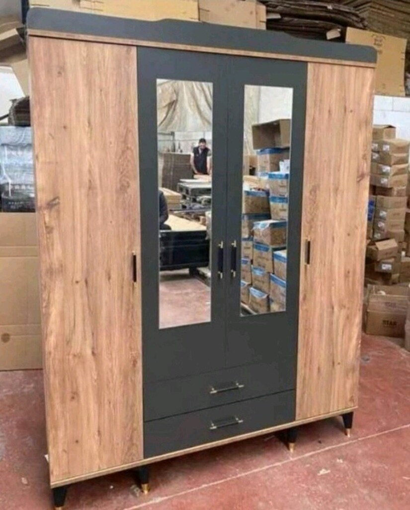 SIFIR Gardrop 13000₺ HEMEN TESLİM DÖRT KAPAKLI ÜÇ ÇEKMECE Giysi Dolabı - 2