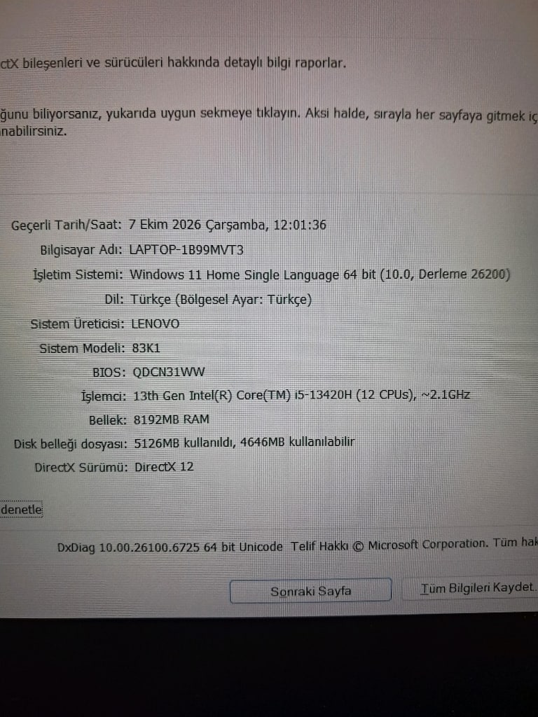 lenovo i5 ideapad 13420h işlemci uhd ekran kartı 8gb ram - 4