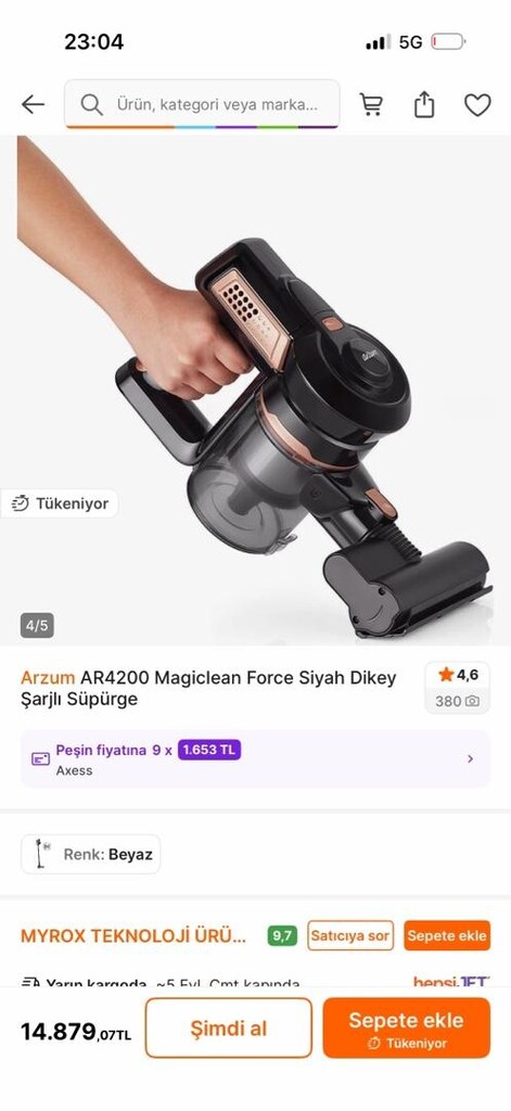 arzum şarjlı dikey süpürge - 5
