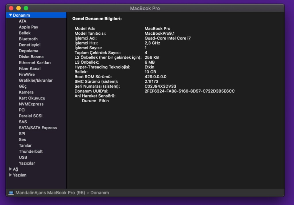 İlk Sahibinden MacBook PRO - 1 TB SSD - 12