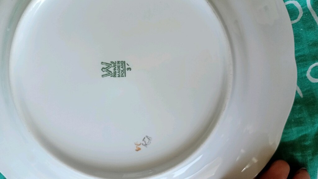 Bernadotte Çekoslovakya Mavi Gri Çiçek Desenli 24 cm Yemek Tabakları - - 9