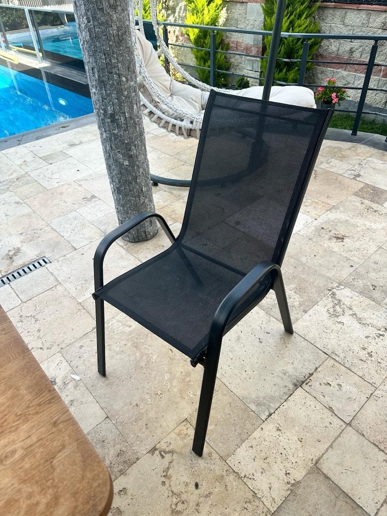 Mudo Ceviz Tabla, Metal Ayak Masa + 6 adet JYSK Sandalye - 2