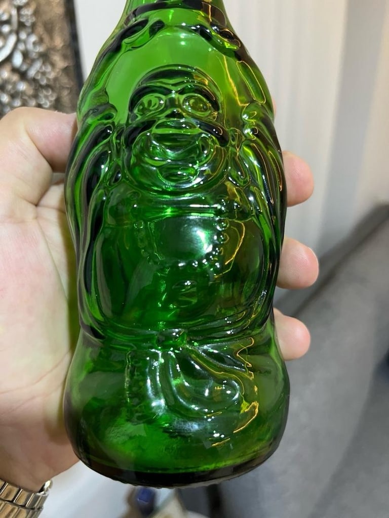 buda kabartma dekoratif şişe - 4