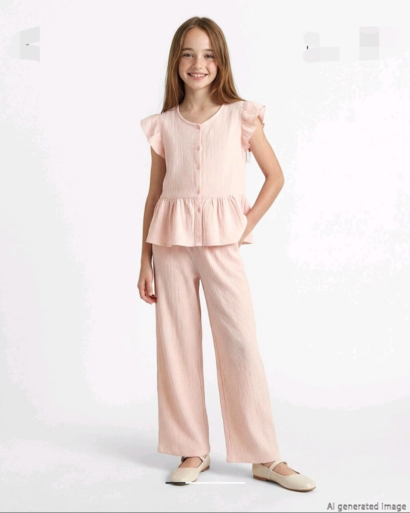 LCW müslin kumaş mat pembe İkili Takım - 3