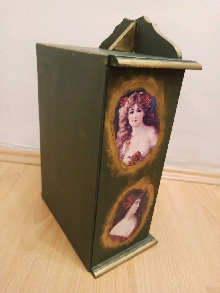 Vintage Üç Çekmeceli Ahşap Kutu - 11
