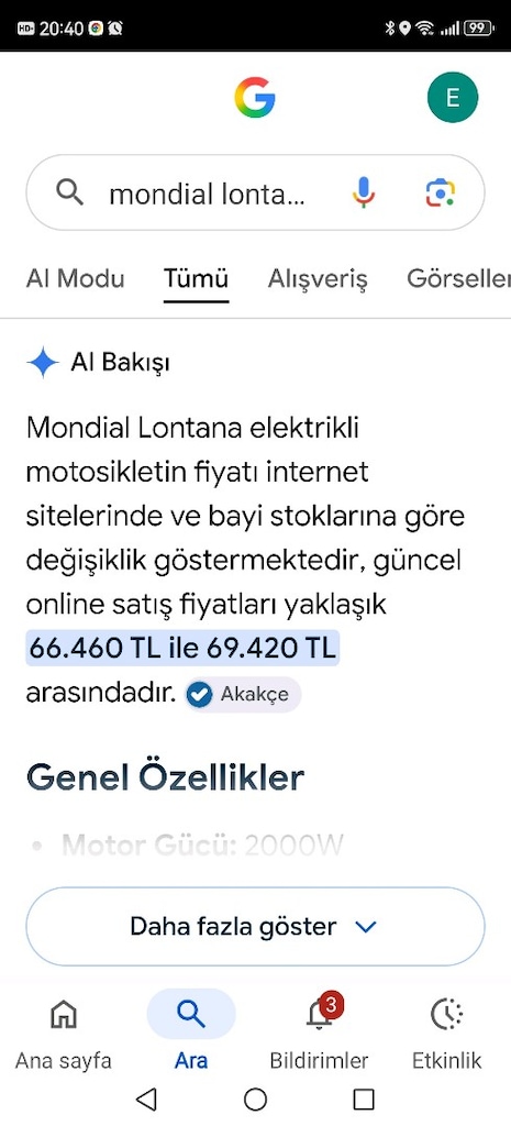 Mondial lontana elektrikli motor 2000w - 5