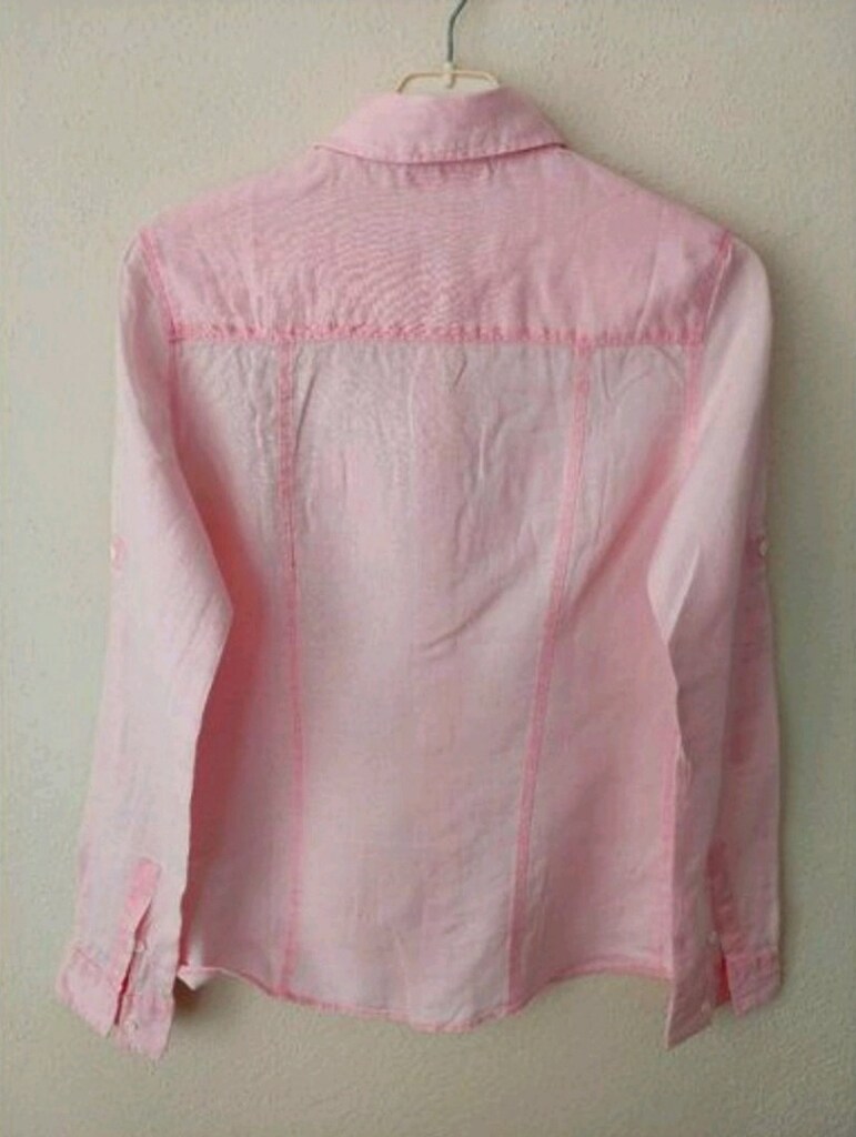 LACOSTE BAYAN gülpembe KETEN GÖMLEK - 3