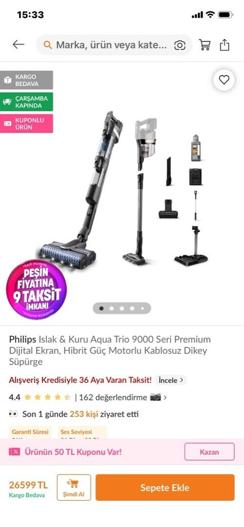 phılıps ıslak kuru Aqua trio 9000 dikey süpürge - 6